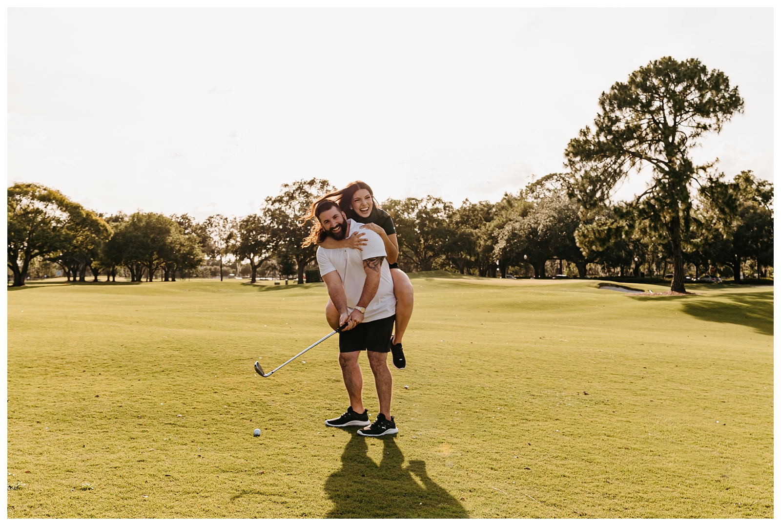 Golf engagement photos