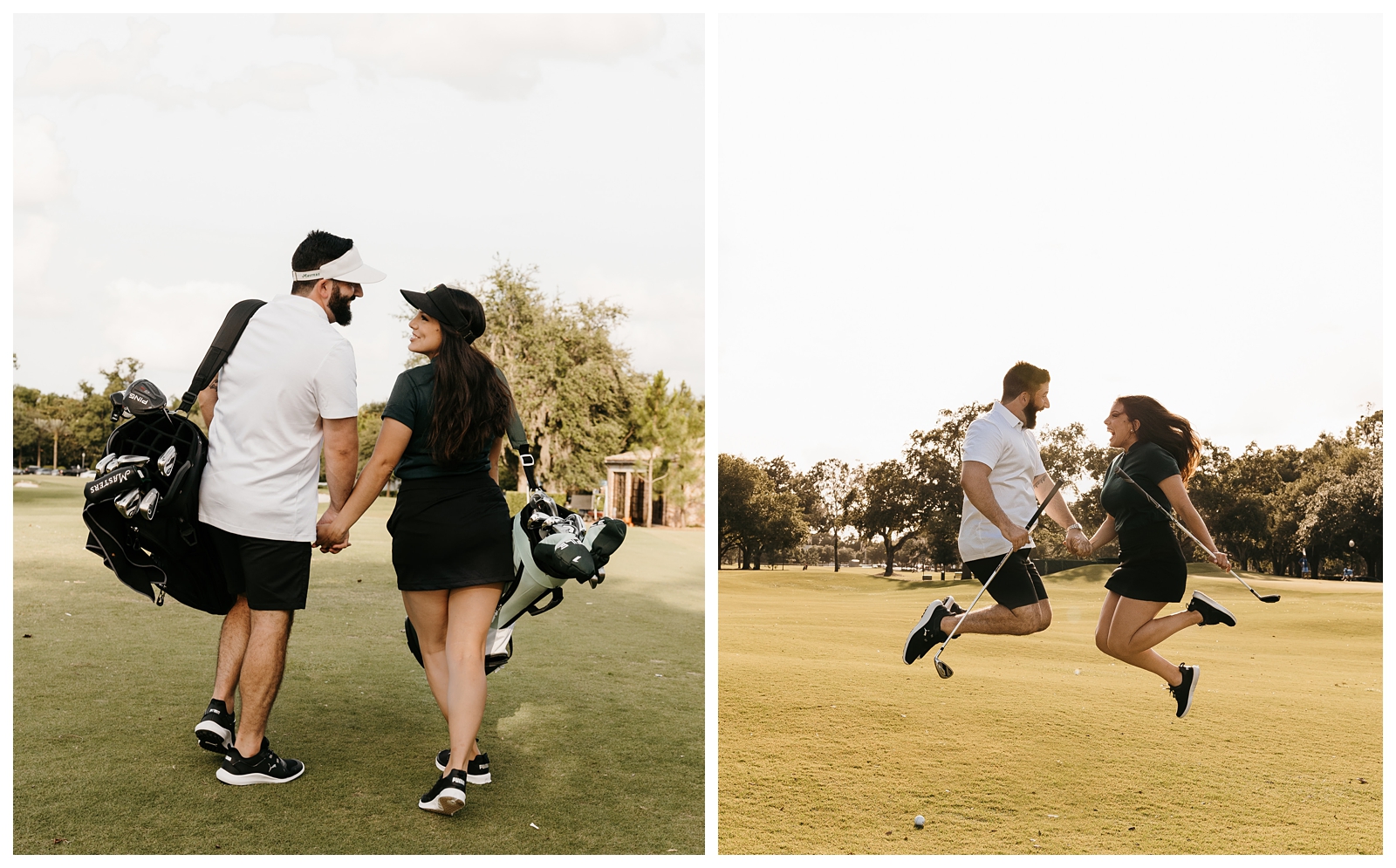 Golf engagement photos