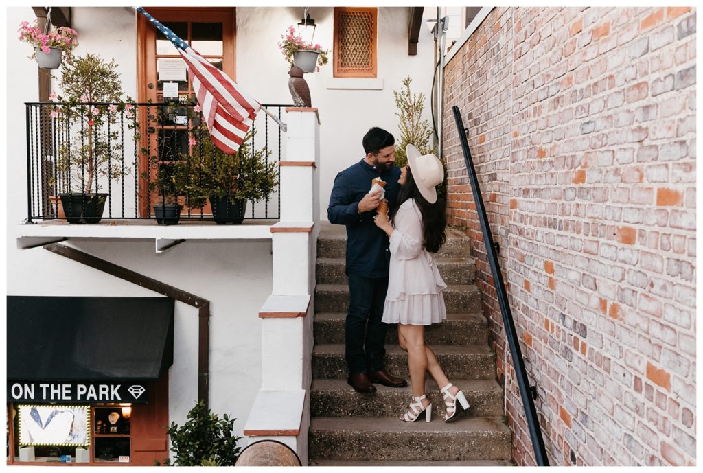 Engagement photos with ice cream