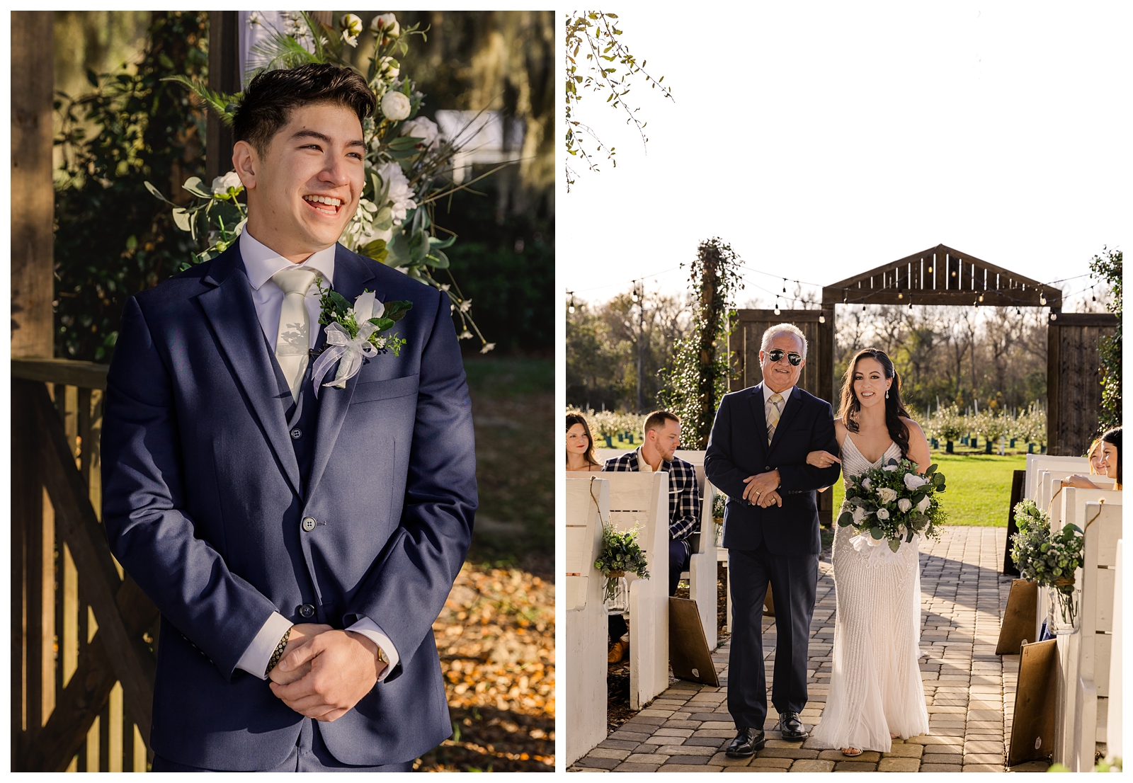 Wedding ceremony at Ever After Blueberry Farms 
