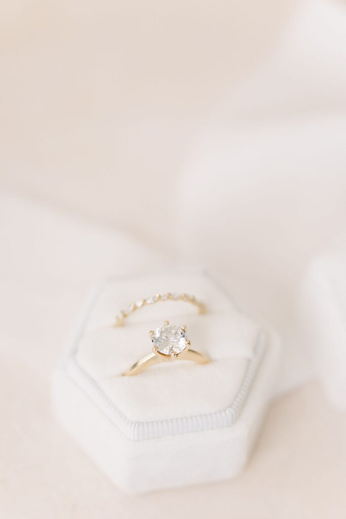 Wedding Rings in beautiful cream ring box