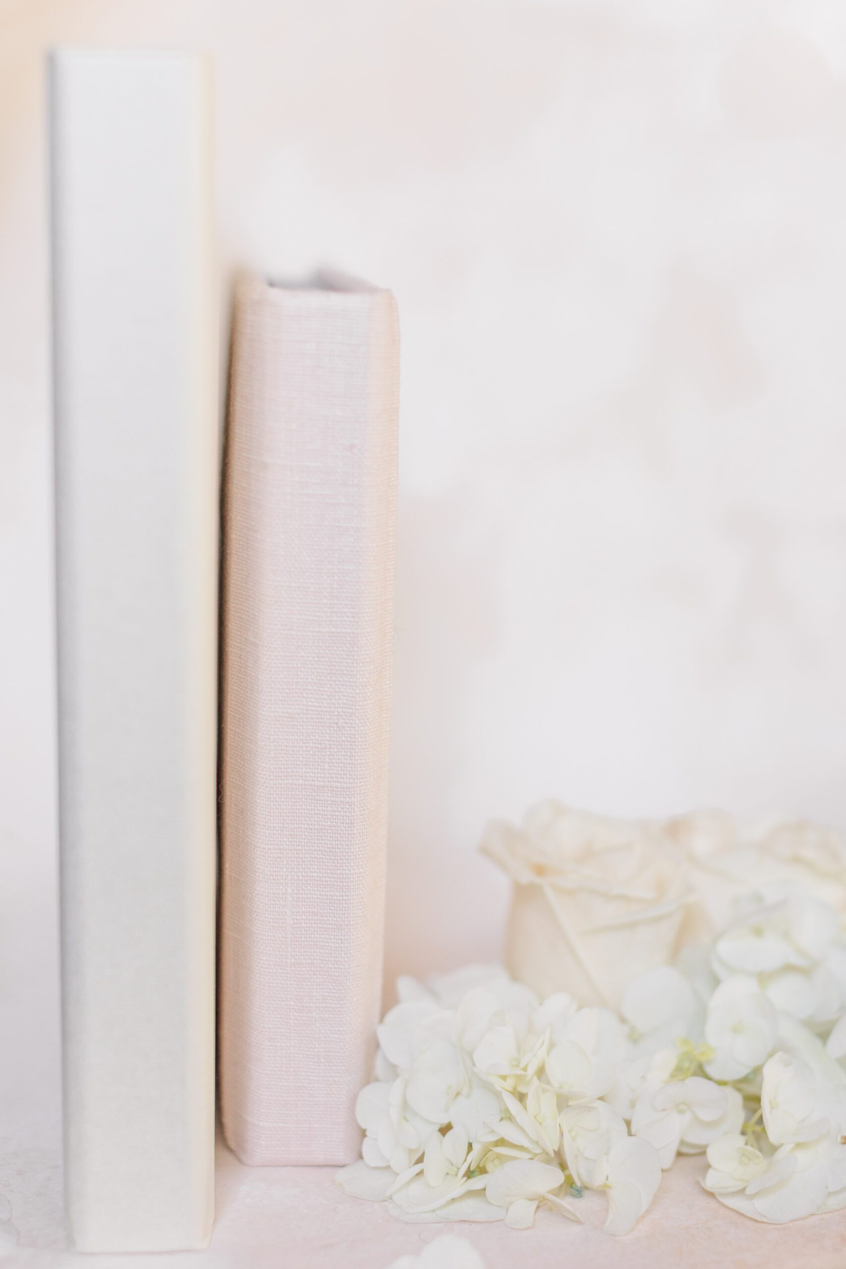 beautiful pink and cream wedding albums