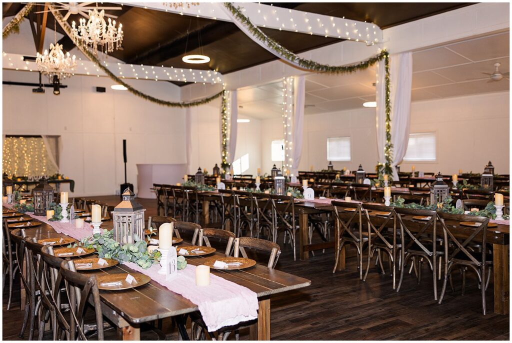 Reception space at ever after farms vineyard